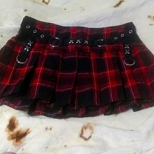Tripp Plaid pleated mini-skirt (M)